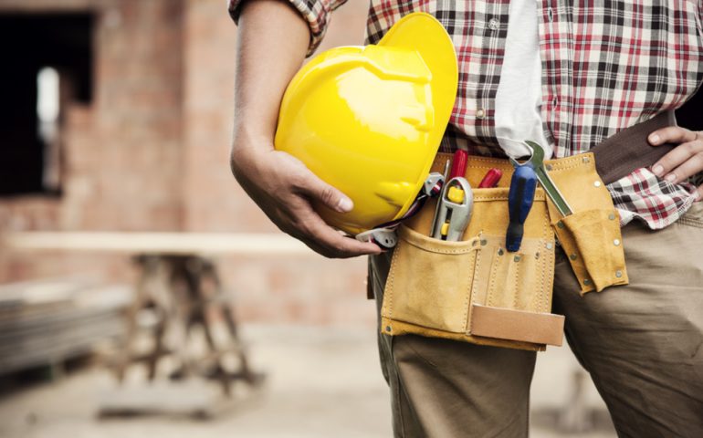 construction worker stock image