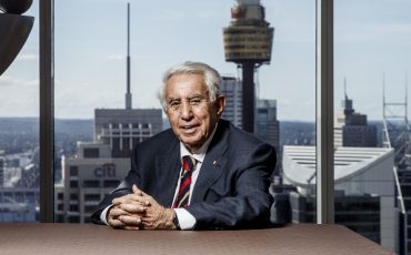 Harry Triguboff Australian billionaire real estate property developer, is one of Australia's richest people. He is the founder and managing director of Meriton. Photographed at World Tower Serviced Apartments, Liverpool Street, Sydney, Australia. 20/4/2017 Photo James Horan