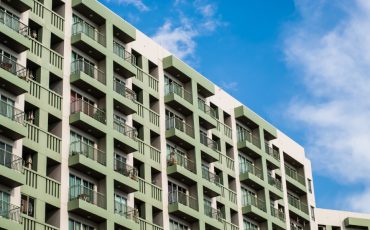 fence apartments stock image
