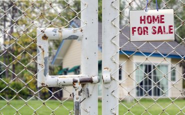home sale fence stock image